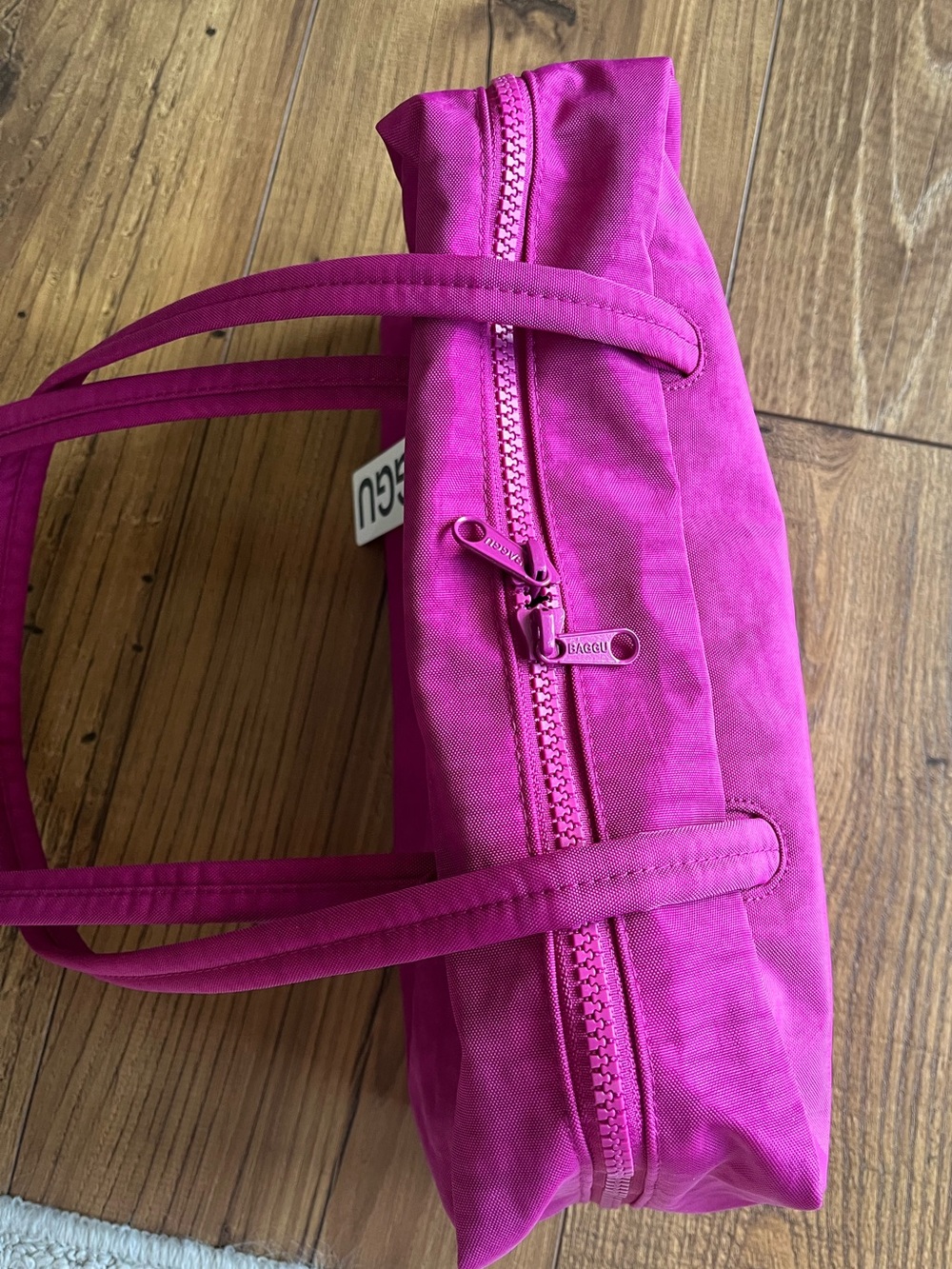 BAGGU Deep Fuchsia Bowler Bag BNWT - Picture 5 of 15